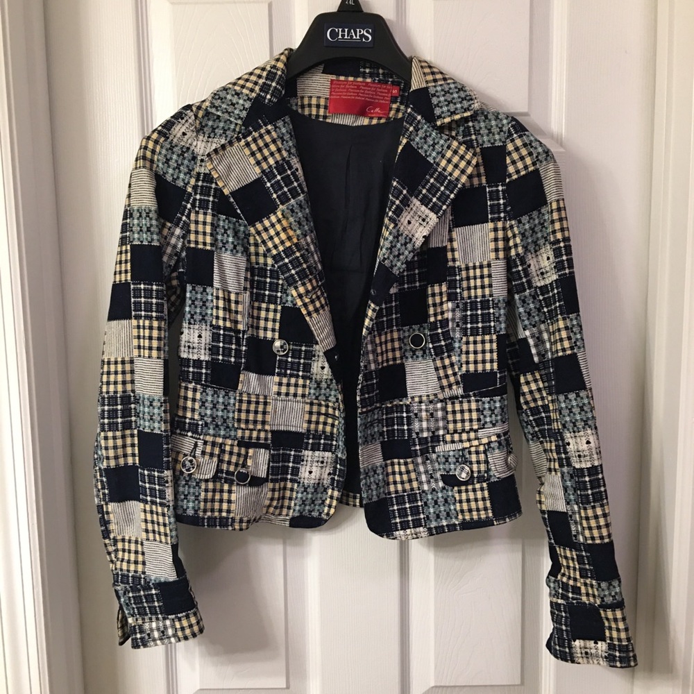 Calla womens patchwork blazer jacket size small Vintage